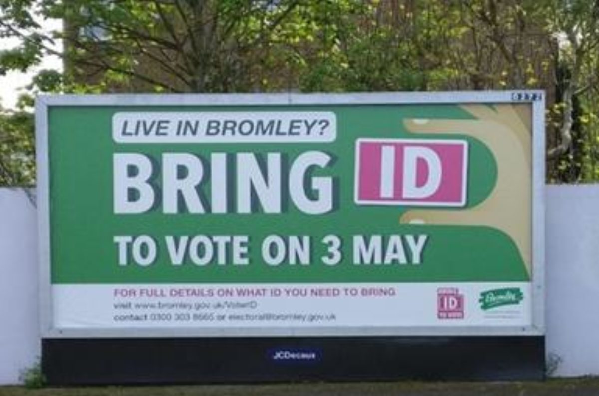 Advert for the Bromley Voter ID Trial